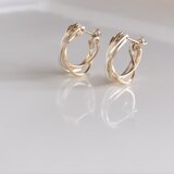 14kgf×silver925 diagonal キャッチレス ピアス　3連　