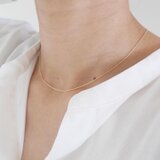 14kgf 極細とろみチェーン シンプル 華奢なゴールドネックレスの画像