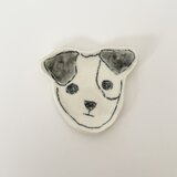 犬の豆皿 黒の画像