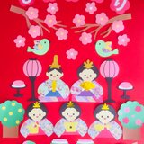 ハンドメイド 壁面飾り★3月 ひな祭り 初節句 【施設/保育園】お雛様 三人官女の画像