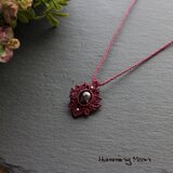 《Silver925》スターガーネットのマクラメペンダントネックレス