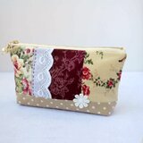 エレガント＊ばらいっぱいのベージュポーチ