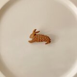 【受注制作】木のブローチ / うさぎ / ブナ【ご注文から１ヶ月以内にお届け】の画像