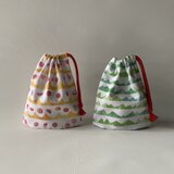 【受注製作】デザイナーズファブリックのコップ袋　サイズ（小）cake柄、yamanami柄