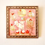 原画・いちごとシャンティ（額装）・受注制作の画像