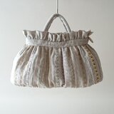ribbon fuwari bag [beige linen]の画像