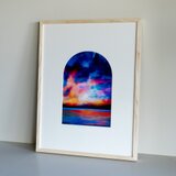 夜明けの、湖畔｜木製フレーム作品の画像