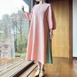 コンビネーション・リネンワンピース　桜／スモールフラワー（アメリカンアンティーク）の画像