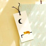 紙版画で作った猫の栞（しおり）1枚の画像