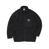 ストリートフリースジャケット【ブラック】 刺繍ワッペン WEDNESDAY GYM HOOPS JUMP SWISH