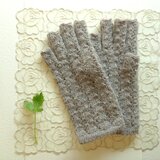 Ｓサイズ/アルパカ/フィンガーレスグローブ/グレージュ