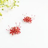 【受注生産】彼岸花(曼珠沙華)のピアス/イヤリングの画像
