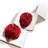 紙の花のしおり　ポップアップペーパーブックマーク〈レッドローズ〉 カラーバリエーション有