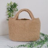 麻紐バッグ  A4ファイルが入るサイズ（楕円底  LL ）麻バッグ 麻ひもバッグ  あさひもバッグ   春夏バッグ