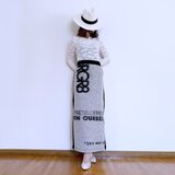 ウールニットのパネルカット生地で作ったスカート