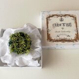 ビーズ刺繍のブローチ　moss&dew （s）
