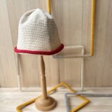 ニット帽・のっぽ　M size　 /  ホワイト×レッド