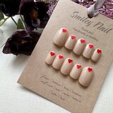 《336》ベージュ ハート ニュアンスネイル シンプル ネイルチップ