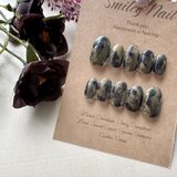 《268》ニュアンスネイル ブルー グリーン ネイルチップ 量産型 個性派 インクネイル リキッドネイル