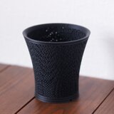 Adv-019 (90×90) 植木鉢 おしゃれ シンプル 黒 プラ鉢 多肉 塊根 観葉 ブラック 3d鉢 作家鉢