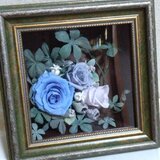 Sale アンティークフレームアレンジ　ブルー