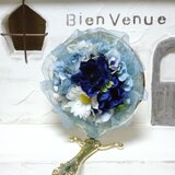 女優ミラー　楽屋ミラー  デコレーションミラー　ブルー