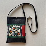 銘仙メッシュポシェット・グリーン・モダンアート