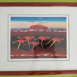 ★絵画★「Ashleigh Manley アシュリーマンリー」〜エアーズロックとカンガルーの画像