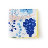 大判ガーゼハンカチ　48cm角 │ "AROMATIC SPICES"　サーモンピンク×イエロー糸の画像