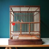 木と竹の鳥かご_クロ【サイズオーダー可能です】の画像