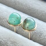 アクアプレーズ 1粒ピアス 14kgf エメラルドグリーン 高品質