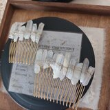 天然石(水晶)の氷柱ヘアコーム　大の画像