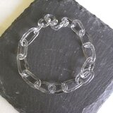 クリアガラスのチェーンブレスレット