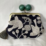 点と線模様製作所　バードガーデン　木玉親子がま口ミニ財布　の画像