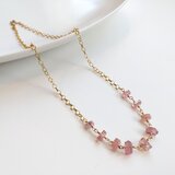 ピンクトルマリン結晶のネックレス