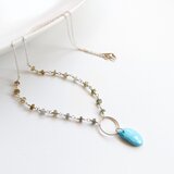 トルマリンとターコイズのネックレス