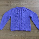 手編み☆ 薄紫色のアラン模様セーター