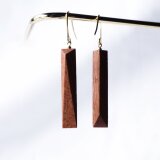 木製ピアス　マホガニー　No.1