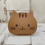 猫さんマスクケース　名前入り　洗濯もできるPUレザー　合皮　マグネットボタンの画像