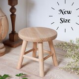 ＜高さ20cm＞木製ミニスツール★ナチュラル★丸椅子■白木　無塗装の画像