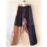 着物・浴衣リメイクサルエルパンツ　ネイビーの画像