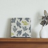 12x12cmちいさなファブリックパネル【リネンバード】グレー×ライトグリーン