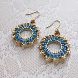 【ビーズキット】すくも藍サークル ステンレスピアス