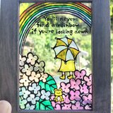 送料無料*ステンドグラス風*虹と紫陽花･励ましの一言･ハンドメイド♪の画像