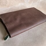 ナチュラルレザーのブックカバー★新書サイズ★　チョコレートの画像