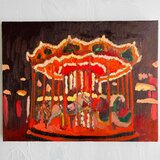 原画「夜のメリーゴーランド」F6・油彩画の画像