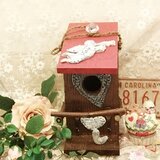 手作り巣箱　かわいい天使の陶芸アクセサリー付き　ガーデニング、インテリアにもの画像