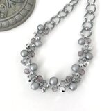 シルバー色 の クラシカル ネックレス パール ビーズ