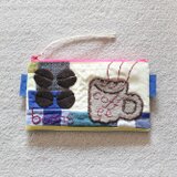 ぺたんこファスナーポーチ　coffeetime　再販ピンク