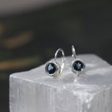 ロンドンブルートパーズのピアス（ファセットカット・６ｍｍルース）の画像